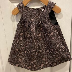 Joe Fresh Black Lace over Pink Floral Dress